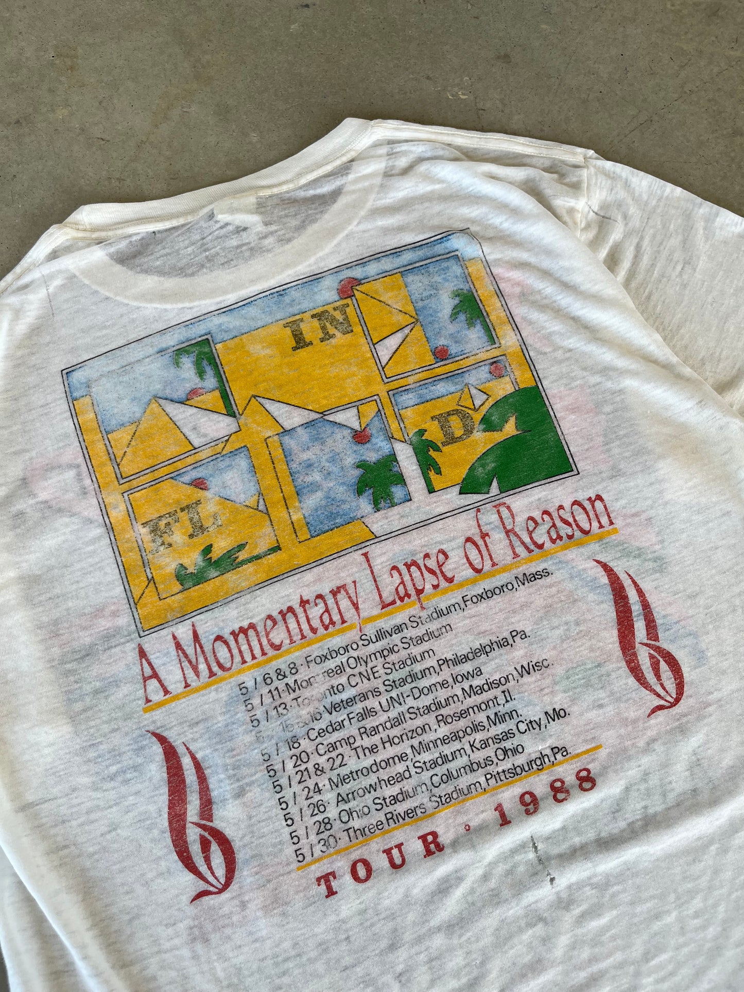1988 Pink Floyd “ A Momentary Lapse of Reason “ World Tour Band T-Shirt [L]