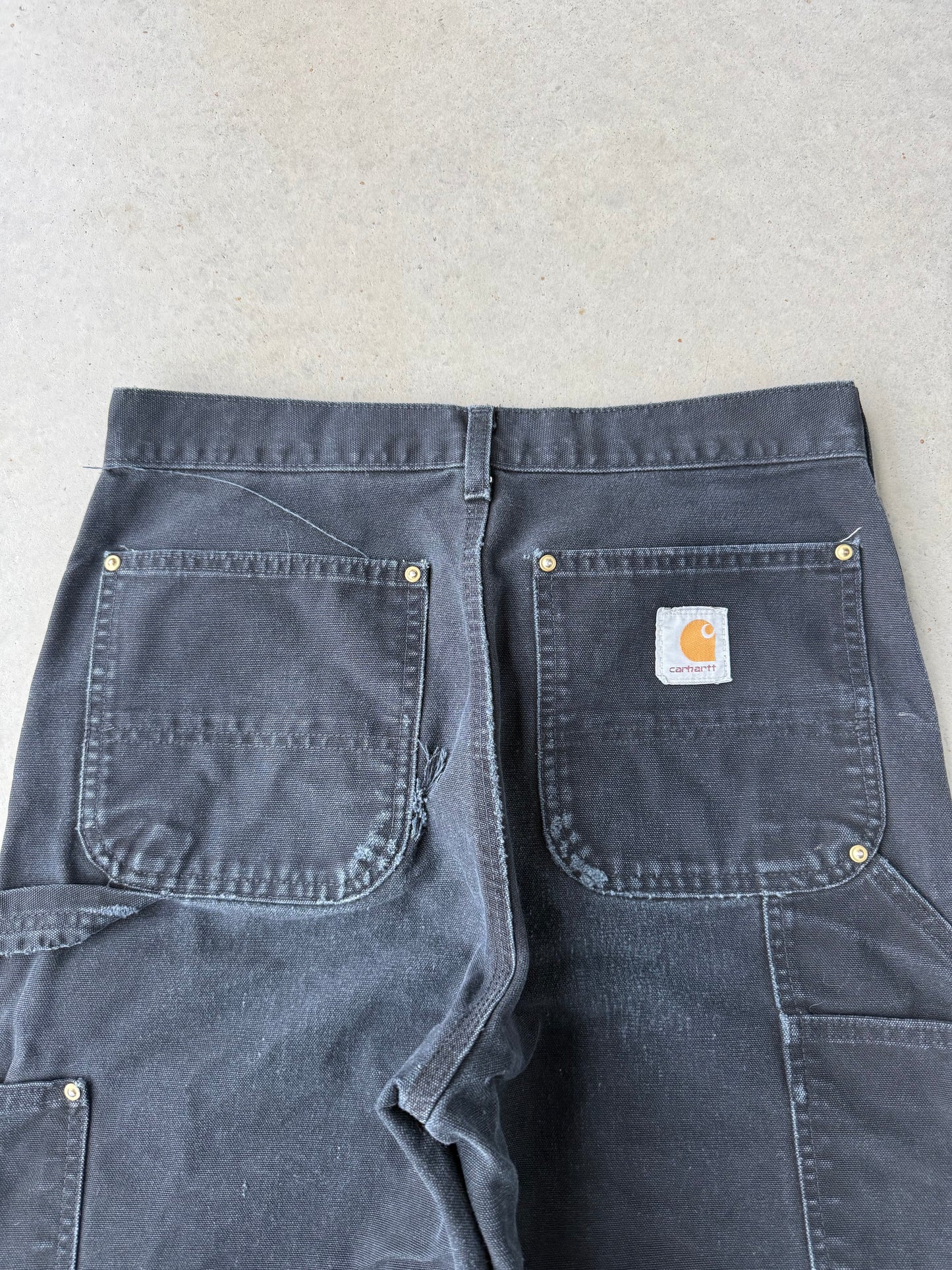 90’s Carhartt Double Knee Black Work Pants [31x34]