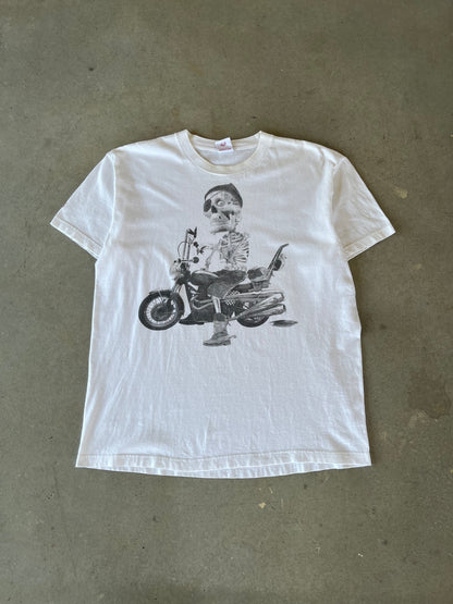 Y2K Fox Racing Motocross Skeleton Biker T-Shirt [L]