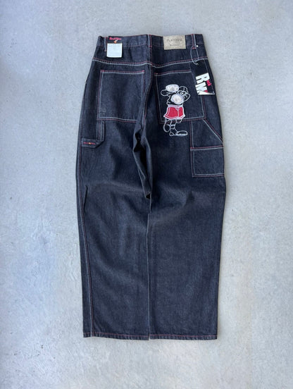 Y2K Rock Man Black Denim Baggy Jeans [32x32]