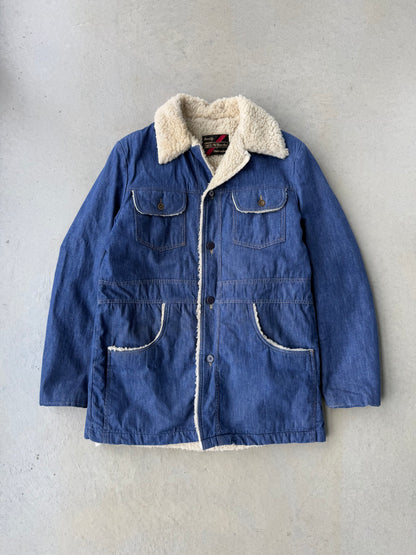 80’s Sears Sherpa Lined Denim Over Coat [M]