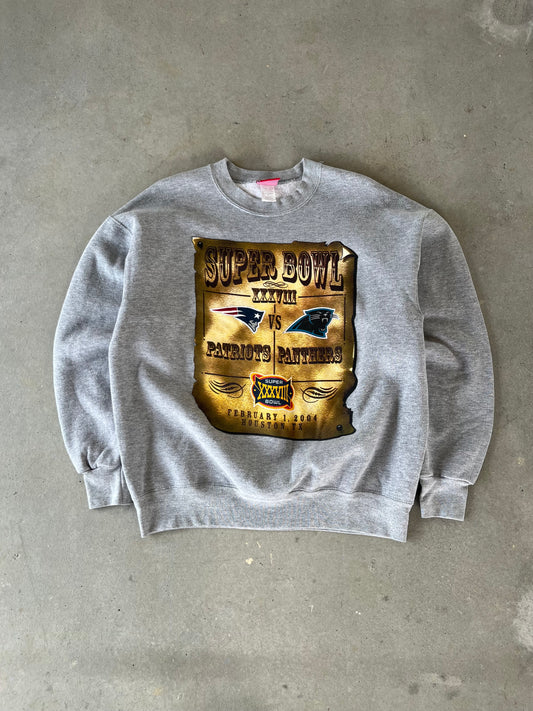 2004 Panthers vs Patriots NFL Super Bowl Crewneck [L]