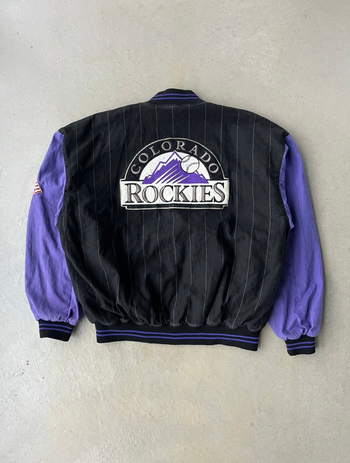 90s Colorado Rockies Mirage MLB Reversible Jacket [L]