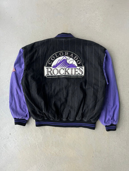 90s Colorado Rockies Mirage MLB Reversible Jacket [L]