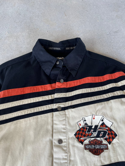 Y2K Harley Davidson 4 Aces Button Up Shirt [M]