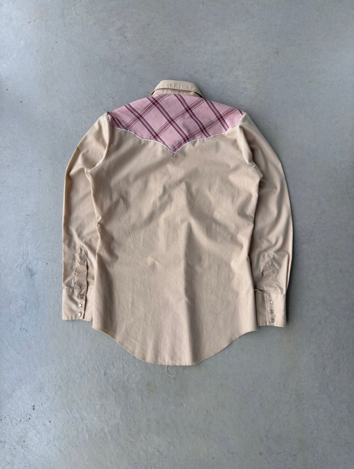 90s Western Pearl Snap Long Sleeve Shirt [M]