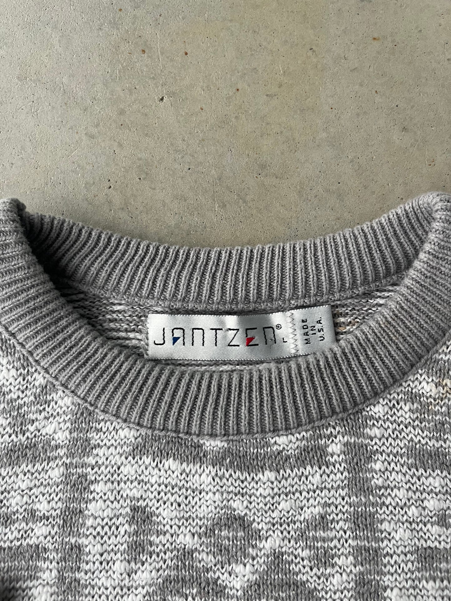 90s Jantzen Knit Grey Sweater [L]