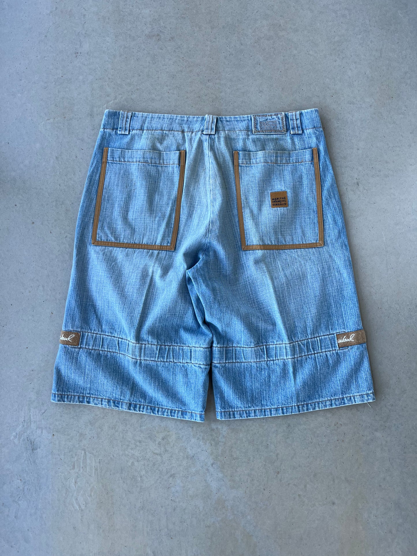 Y2K Girbaud Gold Stripe Baggy Shorts [41]