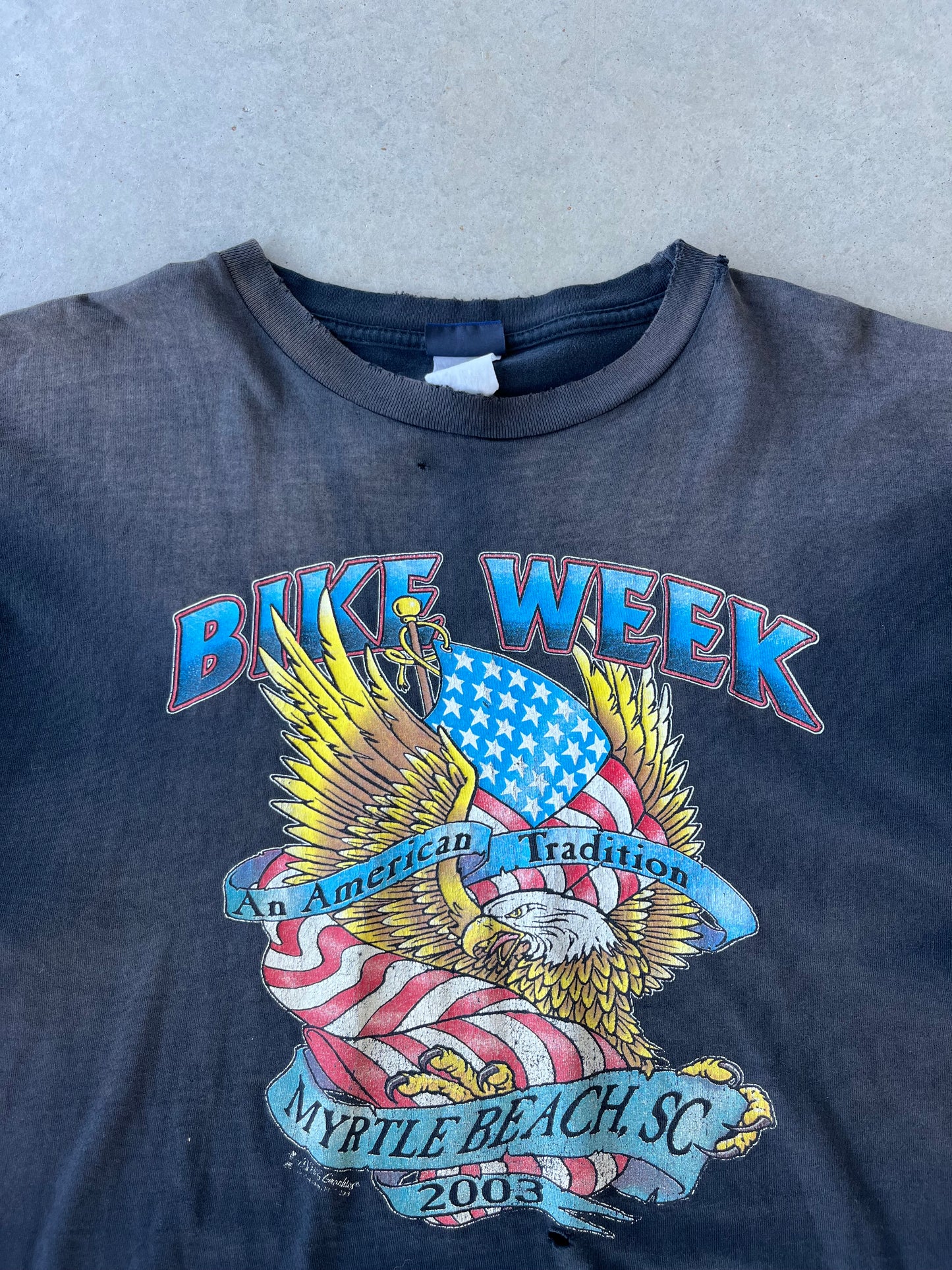 '03 Sun Faded Myrtle Beach Bike Week T-Shirt [XL]