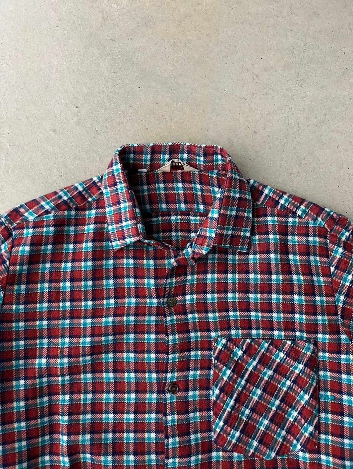 80s Plaid Long Sleeve Flannel [M]