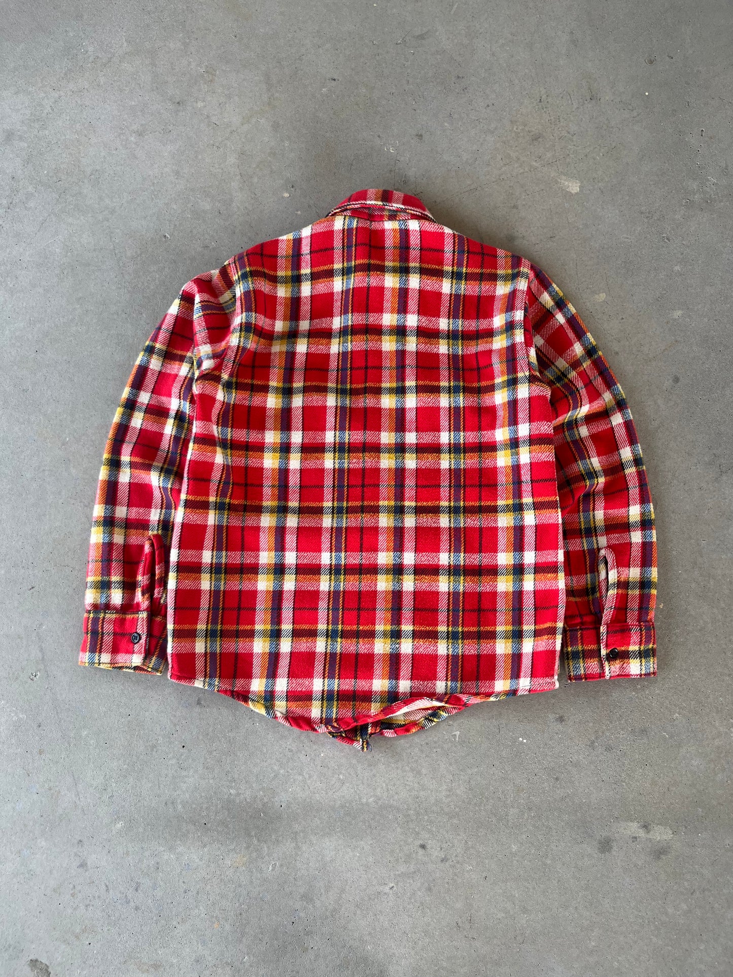 70’s Red Sanforized Plaid Flannel [S]