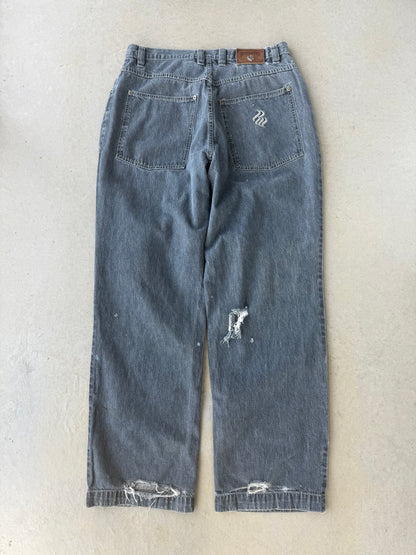 Y2K Rocawear Thrashed Black Baggy Pants [34x32]