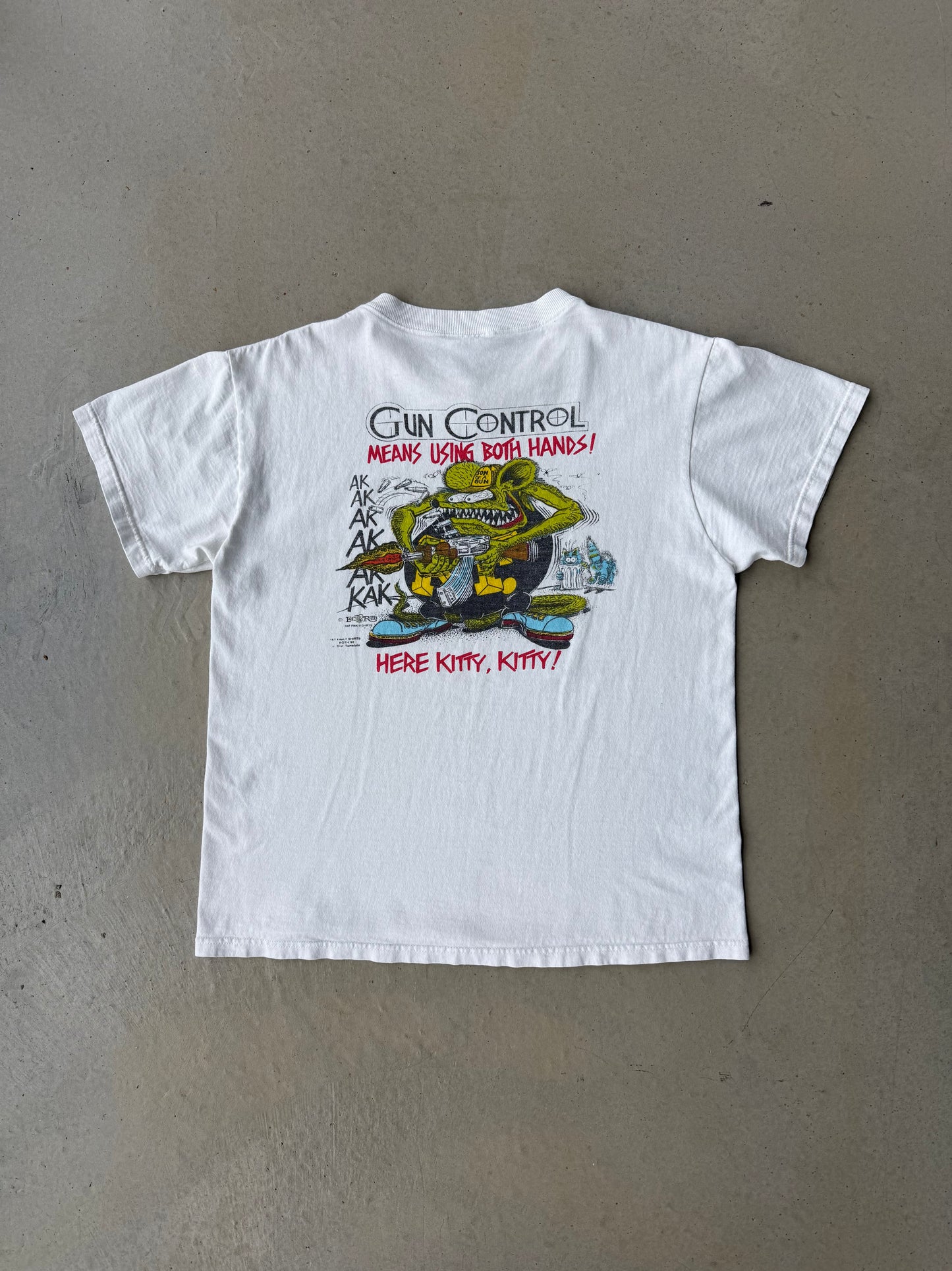 90’s Rat Fink Gun Control T-Shirt [M]