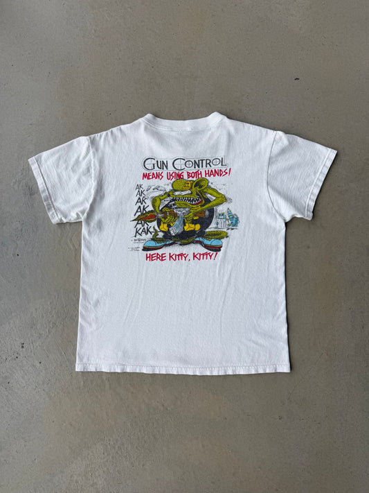 90’s Rat Fink Gun Control T-Shirt [M]