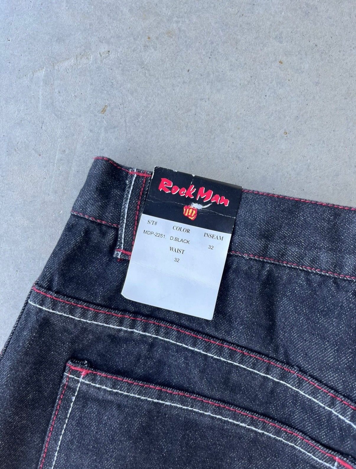 Y2K Rock Man Black Denim Baggy Jeans [32x32]