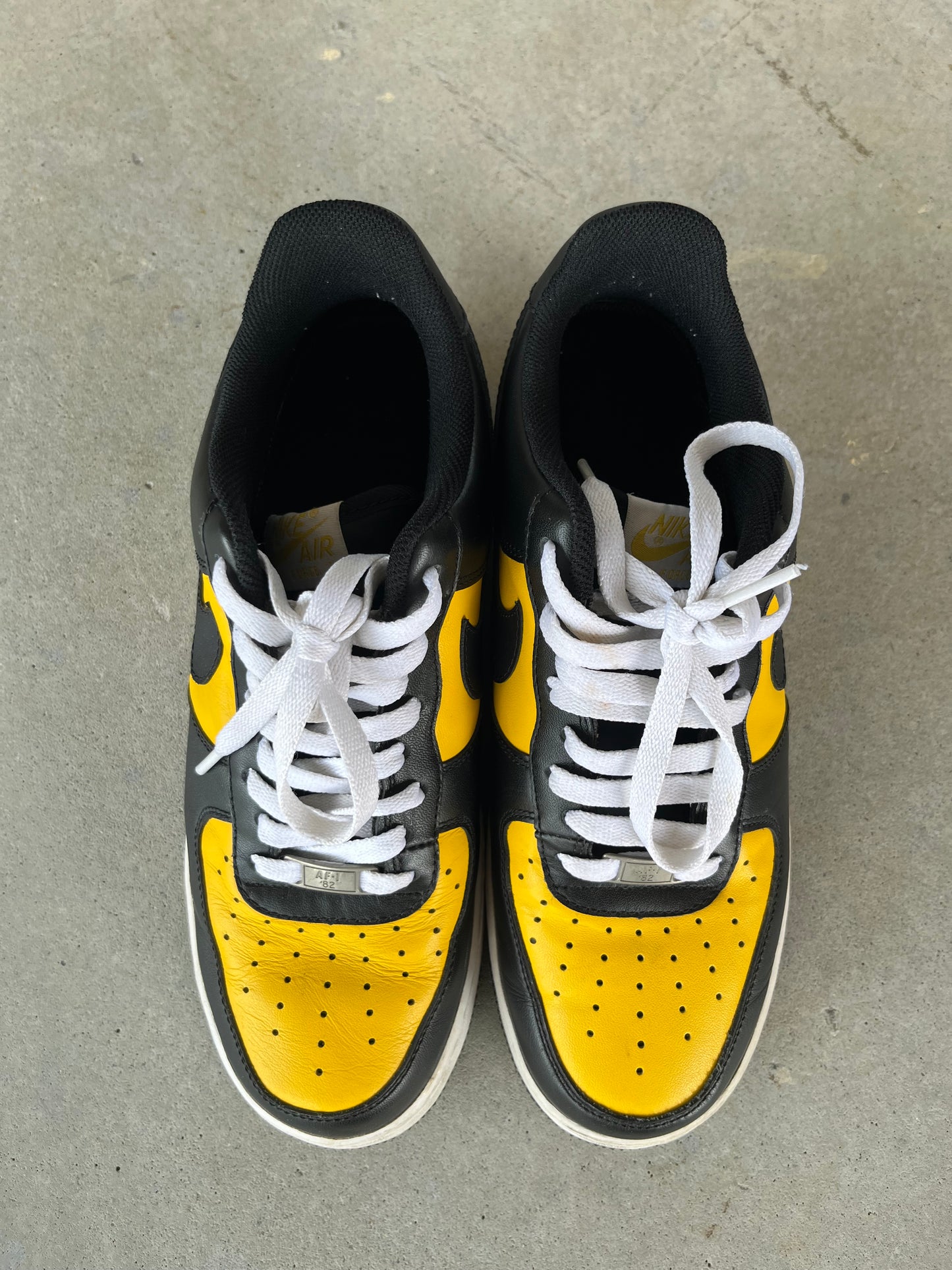 09’ Black & Yellow Air Force 1 Low Tops Men’s Shoes [9]