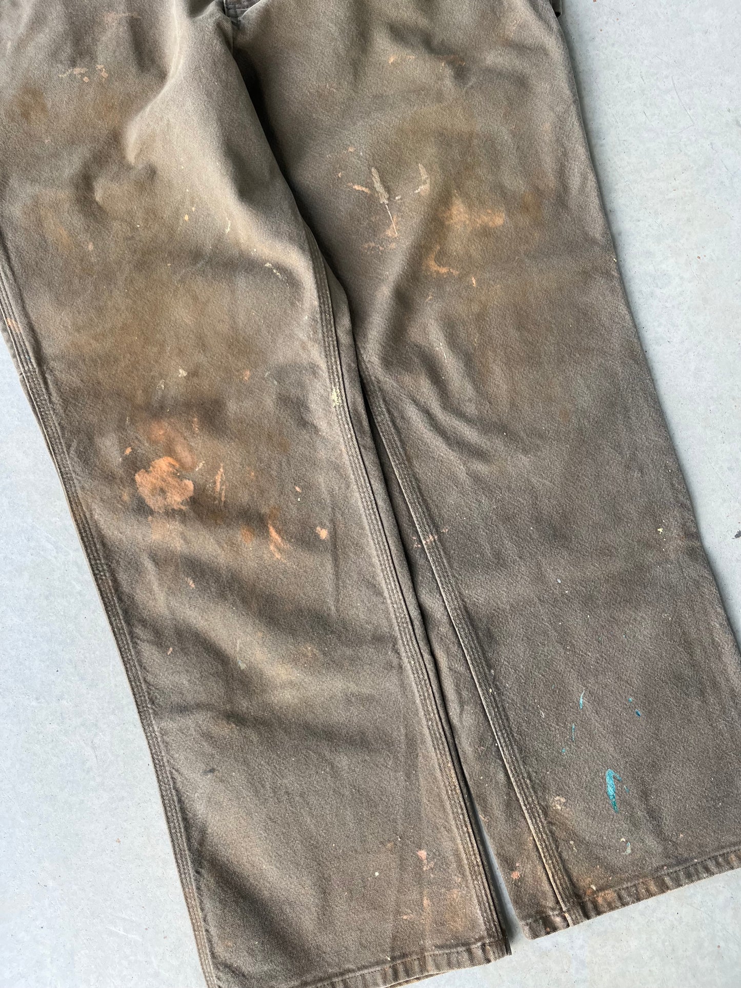 00’s Carhartt Brown Paint Splattered Work Pants [36x30]