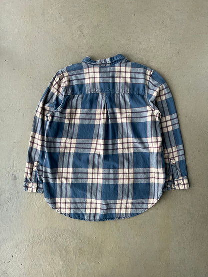 00s Wrangler Plaid Light Blue Flannel [L]