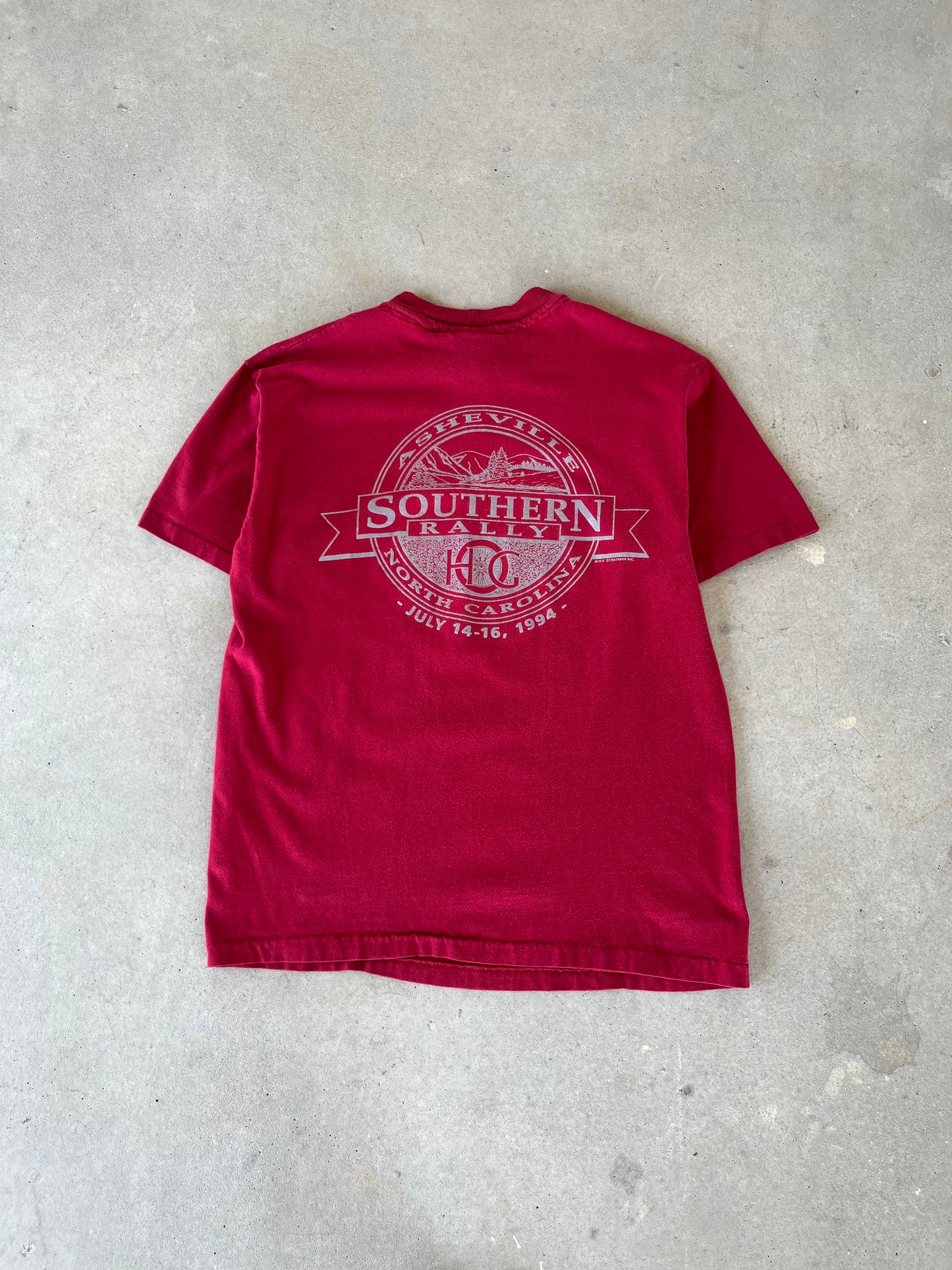 1994 Maroon Harley Davidson Asheville, NC T-Shirt [M]